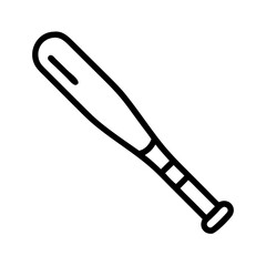 Poster - A simple graphic showing a baseball bat with a black outline on a plain white background design element