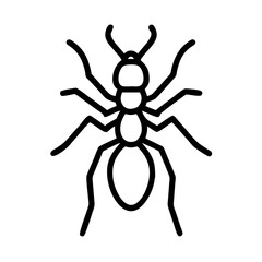 Poster - Simple graphic representation of an insect with eight legs and prominent antennae design element outline