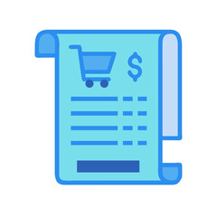 Poster - Digital receipt with shopping cart and dollar symbol icon