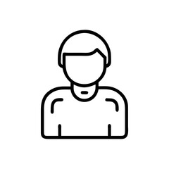 Poster - Simple graphic of a person with short hair and a plain shirt in a minimalist design style
