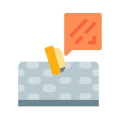 Poster - Flat illustration of digital message on patterned blue surface