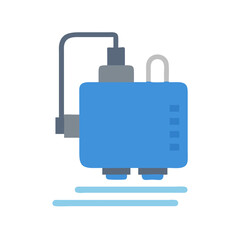 Poster - Blue 3D printer model on White Background for manufacturing