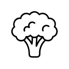 Poster - outline drawing of a broccoli floret with a thick stem and defined florets in a simple, clean style