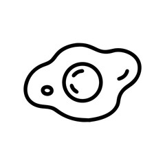 Poster - A simple graphic of a fried egg with a runny yolk and cooked white on a plain white background image