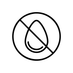 Poster - No liquid symbol inside a circle with a diagonal line indicating prohibition for ninety nine chars