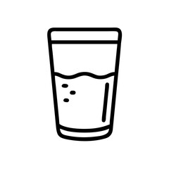 Poster - A simple graphic of a glass filled with liquid and bubbles, presented in a minimalist style design
