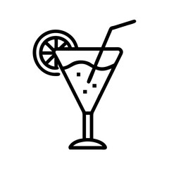 Poster - A refreshing beverage in a martini glass with a straw and citrus garnish is displayed here nicely