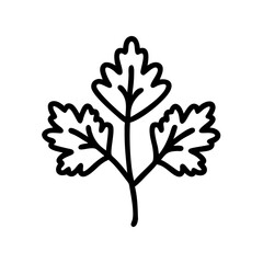 Poster - stylized depiction of a plant with three leaves in a simple outline style design element, isolated 1