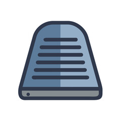 Poster - Blue hard drive icon on White Background, flat design