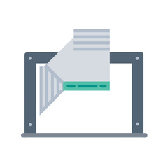 Poster - abstract document scanner icon in flat vector style art