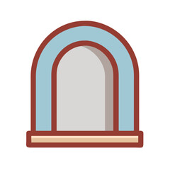 Aufkleber - Flat icon illustration of arched window or doorway frame