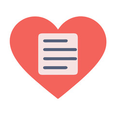 Poster - heart icon with list symbol over white background art