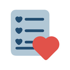Poster - Wishlist creation with love icons on a light blue page