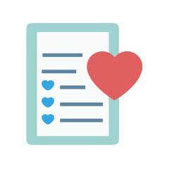Poster - Love List Reminder in flat design style on White