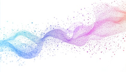 Poster - Vibrant Neon Mosaic Frame: A Stunning Design Of Particles, Dots, And Pixels In A Wave Pattern Of Interconnected Circles. Ideal For Websites And Technology.