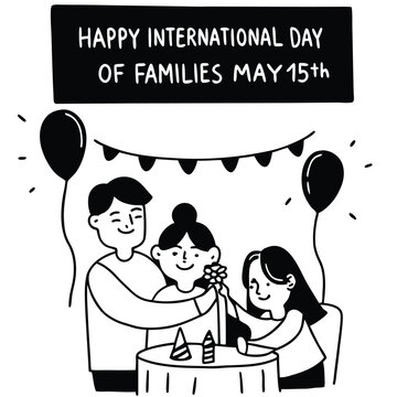 International Day of Families, illustration, International Day of Families poster, on. May 15. Happy International Day of Families, poster, post, Families day poster Vector Design