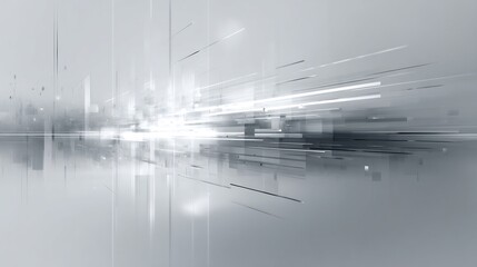 Poster - Abstract architectural visualization with light streaks and geometric forms