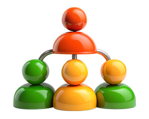 Poster - Abstract 3d rendering icon depicts a hierarchical organizational structure representing teamwork and effective leadership with Land Transportation Isolated on White Background.