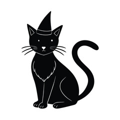  witch cat vector silhouette