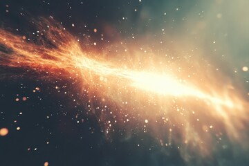 Poster - Bright and vibrant abstract light flare in deep space creates a cosmic energy flow, space abstract light flare