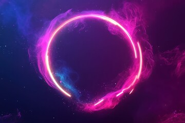 Poster - Abstract laser neon frame with quote speech bubble design in motion for dynamic visual presentations, Quote speech bubble abstract laser neon frame motion background