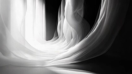 Aufkleber - A close-up shot of a black and white curtain with intricate details