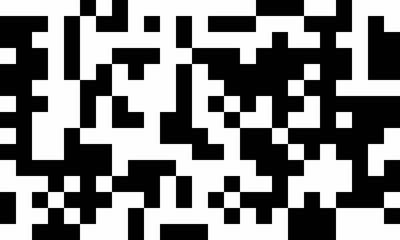 Abstract black and white pixel art background.  Ideal for modern design projects, website banners, or techthemed visuals.