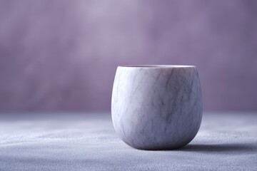 Fototapete - Empty, round, marble-patterned, ceramic, bowl, on a muted, background.