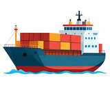 Cargo ship sailing on water