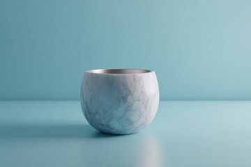 Poster - Empty round decorative bowl against a pastel backdrop.