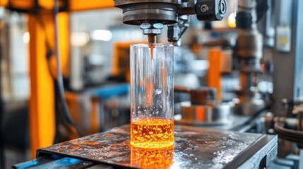 Poster - Casting flask submerged in a vacuum chamber during the de-airing process of the investment material