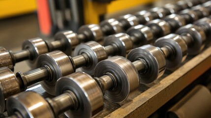 Poster - High-speed buffing wheels polishing batches of earrings in a production cycle