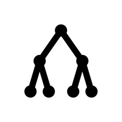 Poster - Black and white illustration of a binary tree structure with nodes and branches in a simple design
