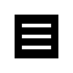 Poster - Three horizontal white bars evenly spaced on a black background creating a simple graphic representation