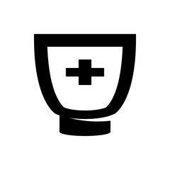 Poster - Illustration of a black and white tube with a plus sign, possibly representing medicine or healthcare product
