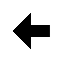 Poster - Black arrow pointing towards the left direction with a triangle head and rectangular body shape design element