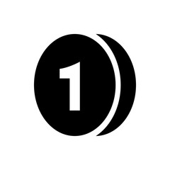 Poster - Illustration of overlapping black circles with a white number one in the main circle against a white background