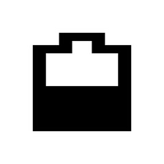 Poster - Illustration of a black rectangle with a white rectangle on top and a small white square above it