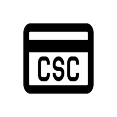 Poster - Illustration of a black rounded rectangle with the letters c s c inside a white rectangle shape