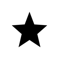 Poster - A simple black star with five points on a white background creating a stark contrast and minimalist design
