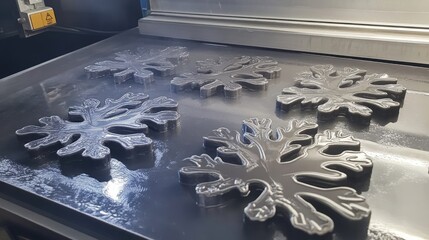 Poster - Mold setup with central sprue and ring branches ready for metal pouring on a heat-resistant mat