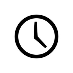 Poster - Illustration of a simple clock face with hour and minute hands indicating a time around five thirty five