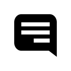 Poster - Black speech bubble with three white horizontal lines representing text or content inside the bubble shape