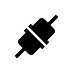 Poster - Black silhouette of a disconnected plug with visible wires indicating a broken connection or interruption