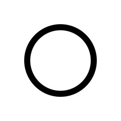 Poster - A simple graphic featuring a black circular shape with a thick outline set against a plain white background