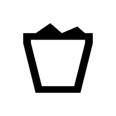 Poster - Illustration of a black and white abstract container with jagged edges on top and a rectangular body