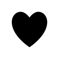 Poster - A simple black heart shape with smooth curves and a pointed bottom on a white background illustration vector