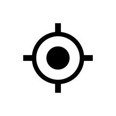 Poster - Black and white target with a circle and crosshairs design centered on a white background illustration