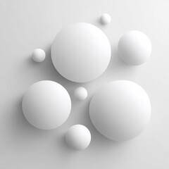 Poster - Minimalist Composition of Spheres with Subtle Shadows, Conveying Simplicity