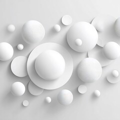 Poster - Elegant monochrome composition featuring abstract geometric spherical shapes arrangement